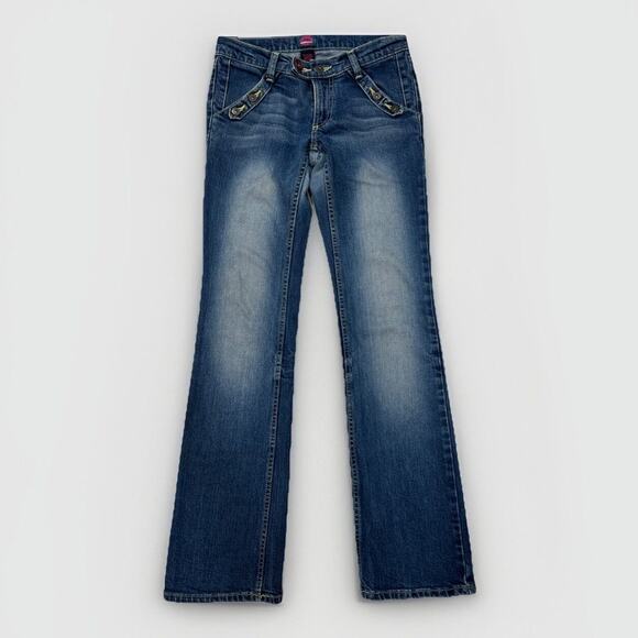 Fiorucci Vintage Women's Straight Leg Denim Jeans Size 3 Angel Patch Medium Wash - Picture 1 of 13